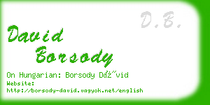 david borsody business card